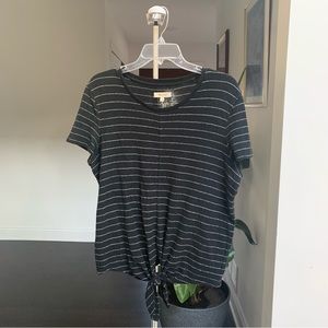 Madewell Modern Tie-Front Top in Stripe Women’s Size Medium